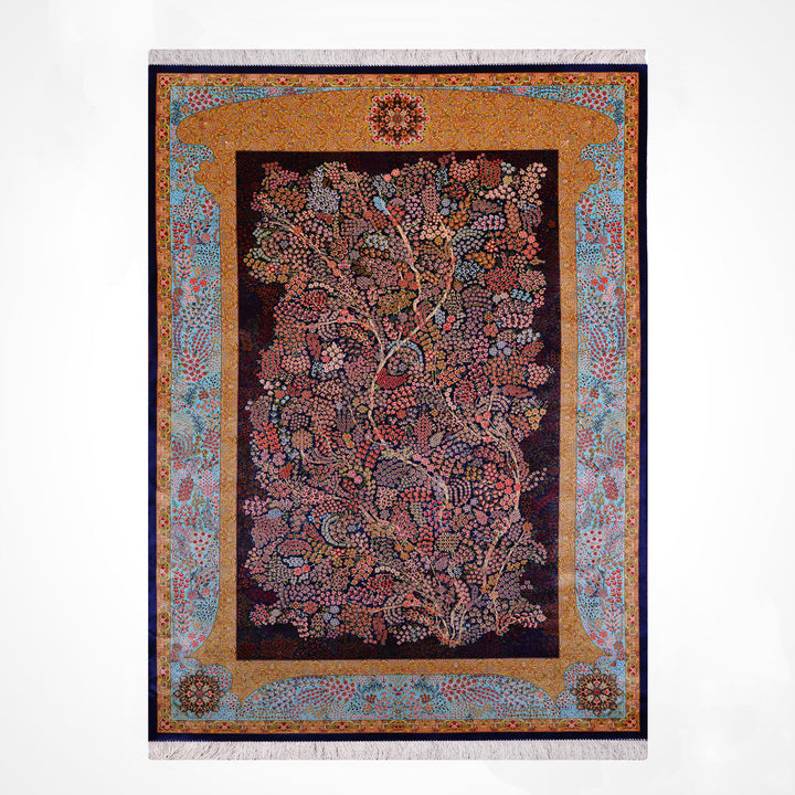 Iranian Tree of Life Multi-Color Modal Silk Rug 150x225 cm (3.38 square meters - 5x7 ft)