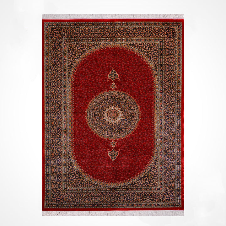 Iranian Medallion Red Modal Silk Rug 150x225 cm (3.38 square meters) - 5x7 ft