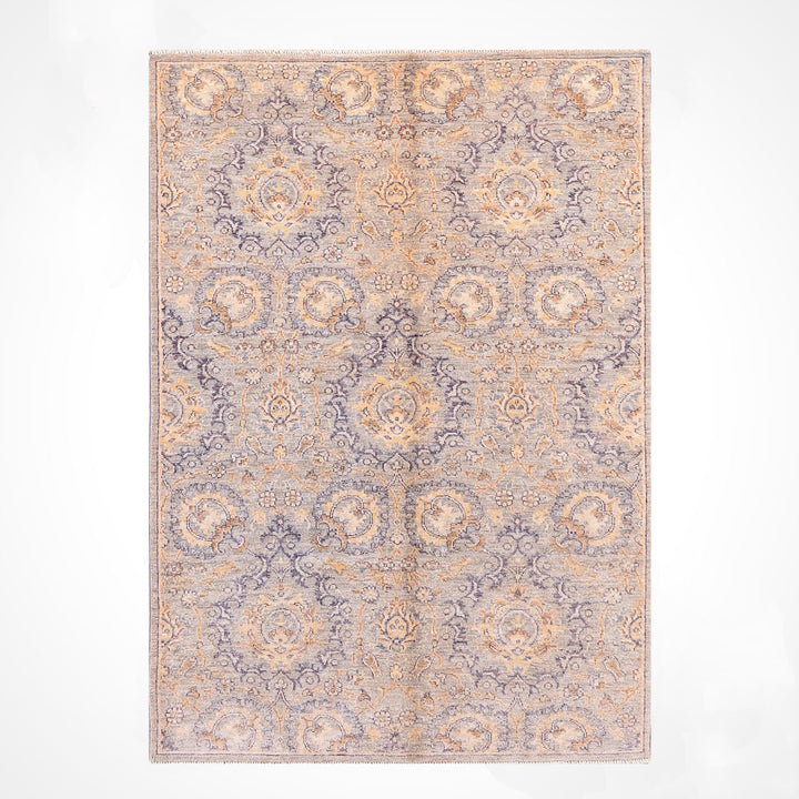 سجادة أوشاك الأصلية المصنوعة يدويًا من الصوف المصبوغ باللون الرمادي 122 × 171 2.09 متر مربع - 4 × 6 قدم 