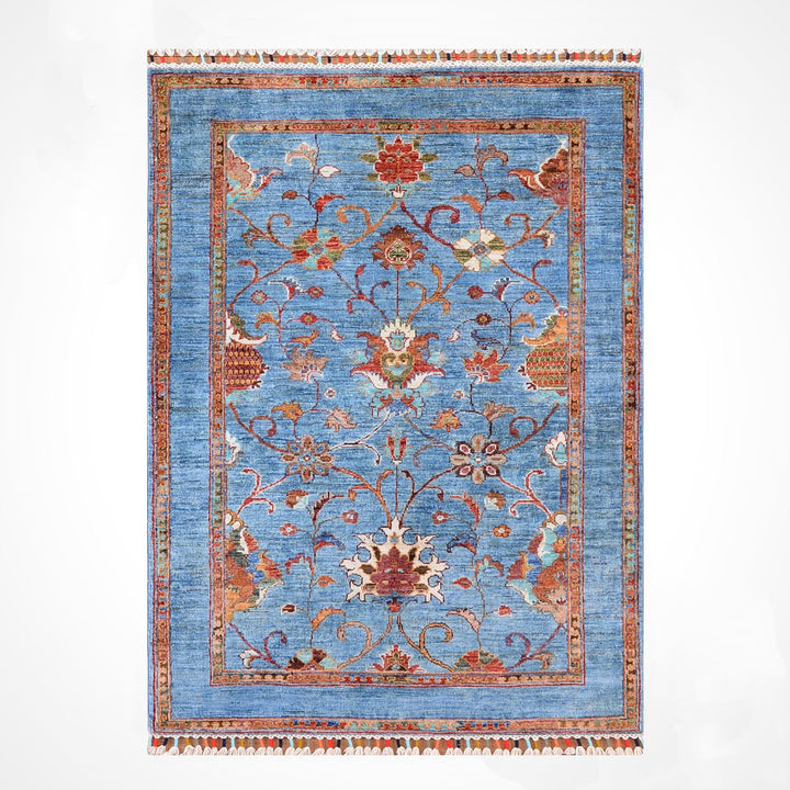 Sultani Binbirgece Original Hand Woven Blue Vegetable Dyed Wool Carpet 102x151 1.54 Square Meters - 3x5 ft