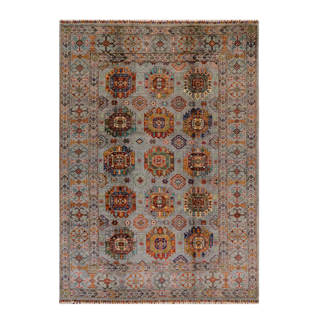 Veziri Orijinal El Dokuması Gri Kök Boya Yün Halı 175x253 4.43 Metrekare - 6x8 ft
