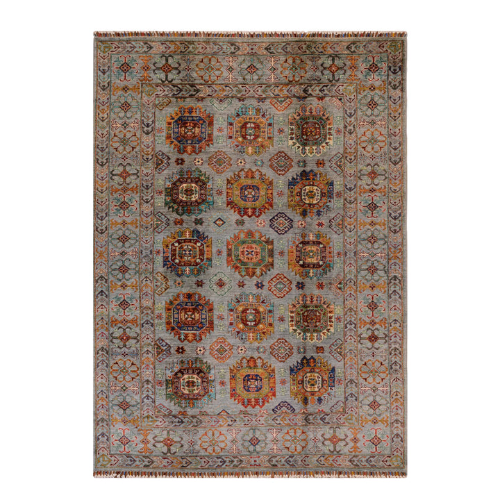 Veziri Orijinal El Dokuması Gri Kök Boya Yün Halı 175x253 4.43 Metrekare - 6x8 ft