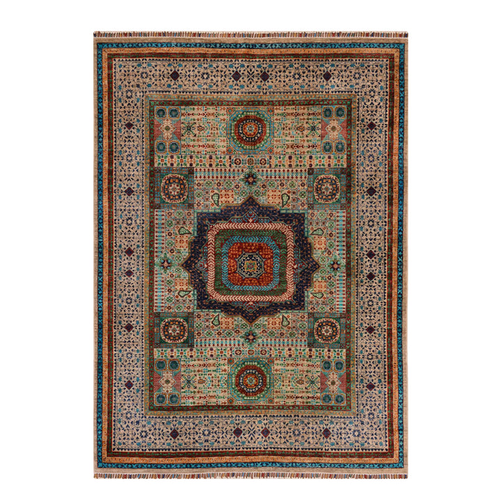 Memlük Orijinal El Dokuması Multi Kök Boya Yün Halı 180x247 4.45 Metrekare - 5x8 ft