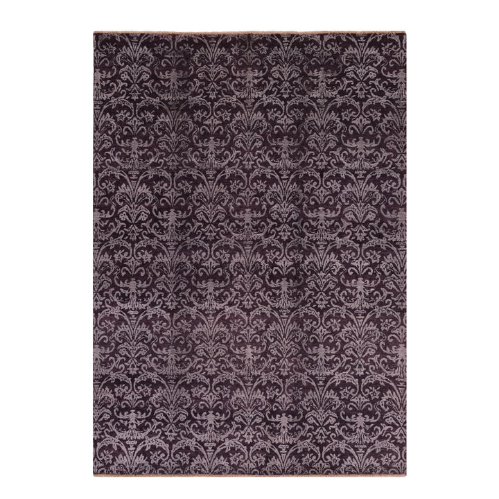 Fendi Original Hand Woven Black Wool Bamboo Carpet 174x244 4.25 Square Meters - 5x8 ft