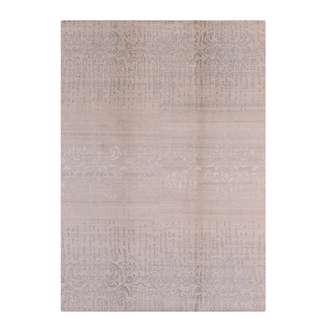 Modern BD Orijinal El Dokuması Gri Yün Bambu Halı 171x243 4.16 Metrekare - 5x8 ft