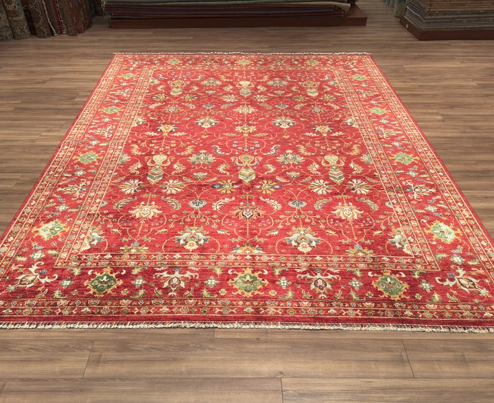 Sultani Binbirgece Original Hand Woven Red Vegetable Dyed Wool Carpet 280x363 10.16 Square Meters - 9x12 ft