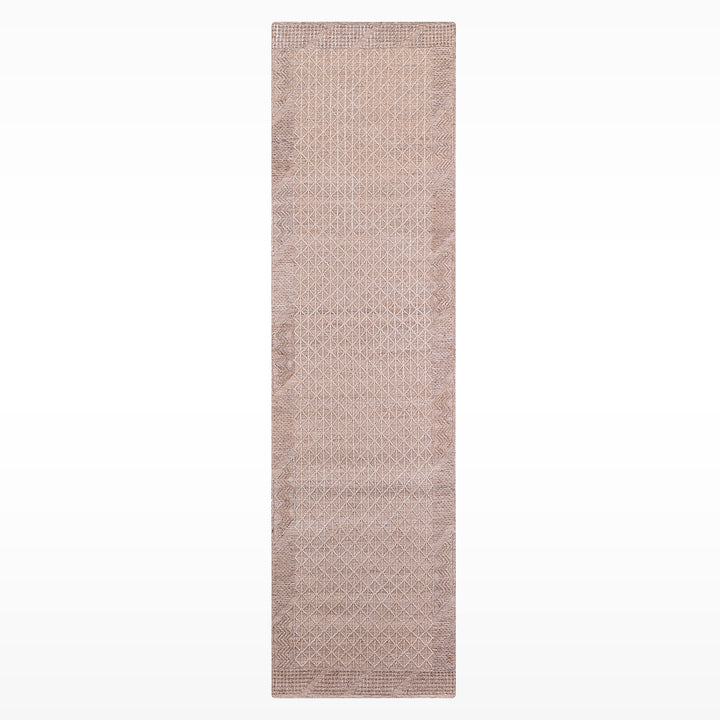 İskandinav Orijinal El Dokuması Açık Kahverengi Yün Halı