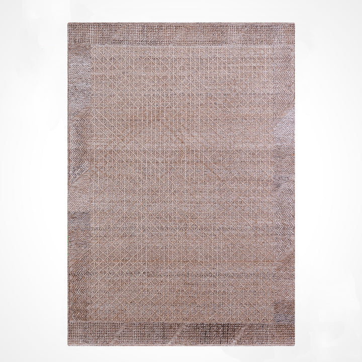 İskandinav Orijinal El Dokuması Koyu Bej Yün Halı