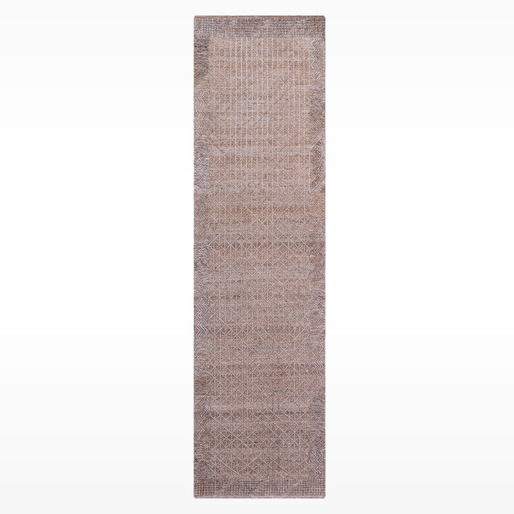 İskandinav Orijinal El Dokuması Koyu Bej Yün Halı