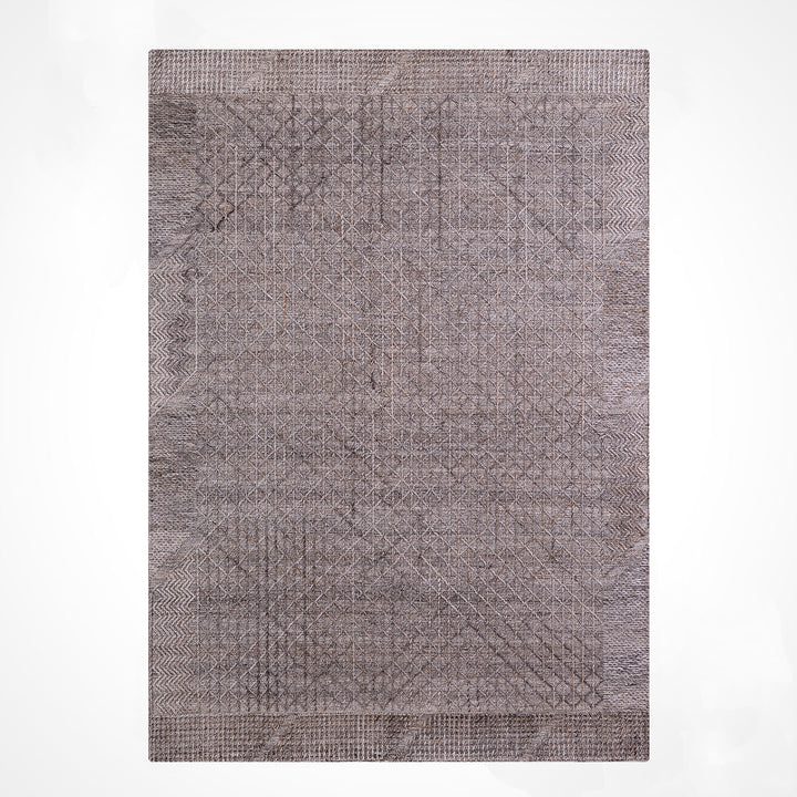 İskandinav Orijinal El Dokuması Koyu Kahverengi Yün Halı