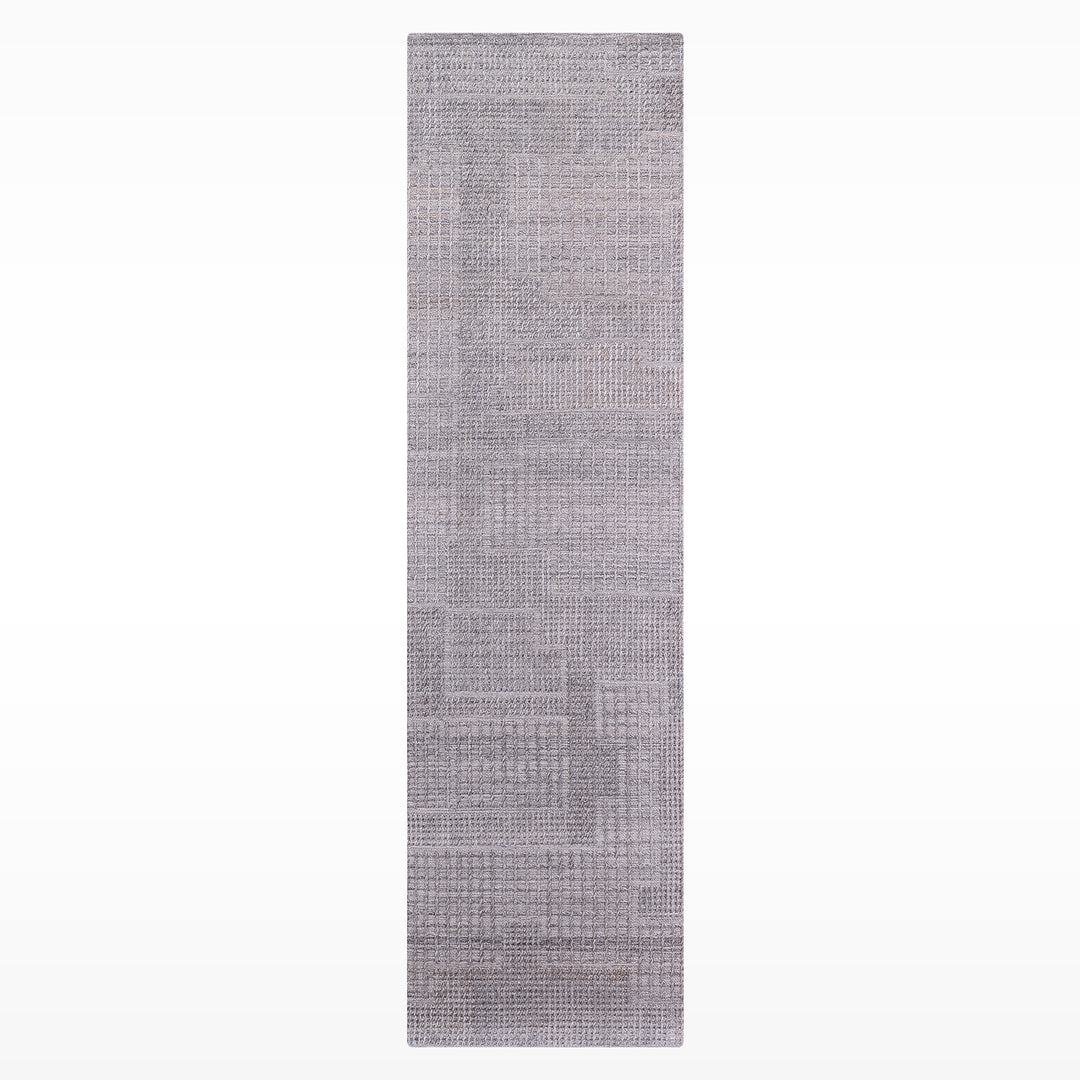 İskandinav Orijinal El Dokuması Gri Yün Halı