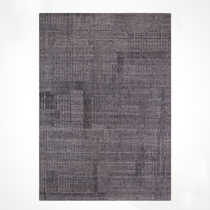 İskandinav Orijinal El Dokuması Antrasit Yün Halı