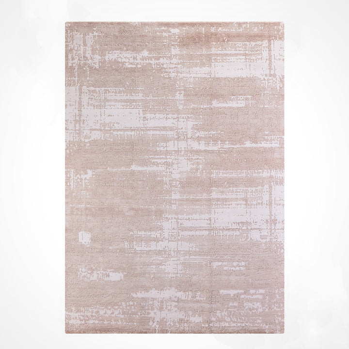 New Diamond Orijinal El Dokuması Bej Krem Yün Bambu Halı