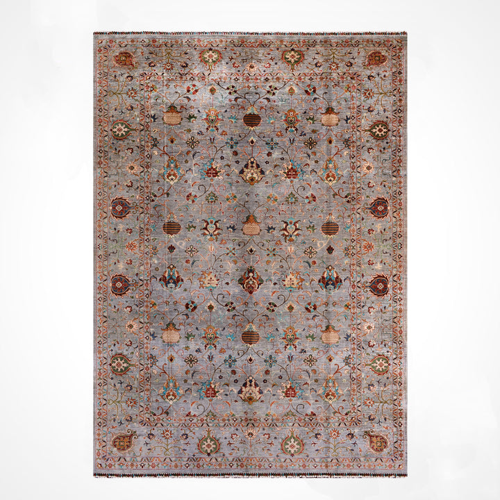 Sultani Binbirgece Orijinal El Dokuması Gri Kök Boya Yün Halı 266x359 9.55 Metrekare - 9x12 ft