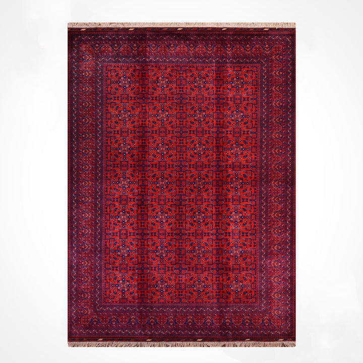 Afgan Halısı Bilcik Orijinal El Dokuması Kök Boya Yün 198x293 5.80 Metrekare - 7x10 ft