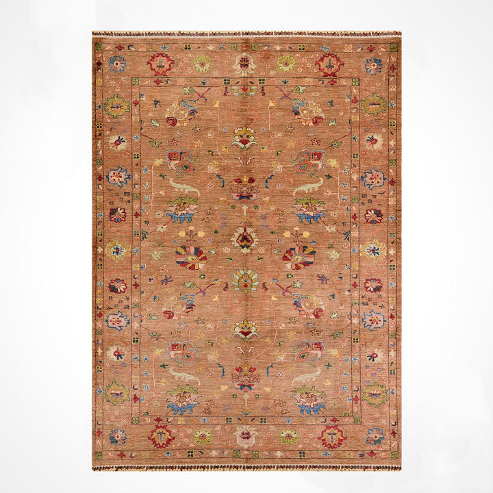 Sultani Binbirgece Orijinal El Dokuması Taba Kök Boya Yün Halı 173x233 4.03 Metrekare - 5x8 ft