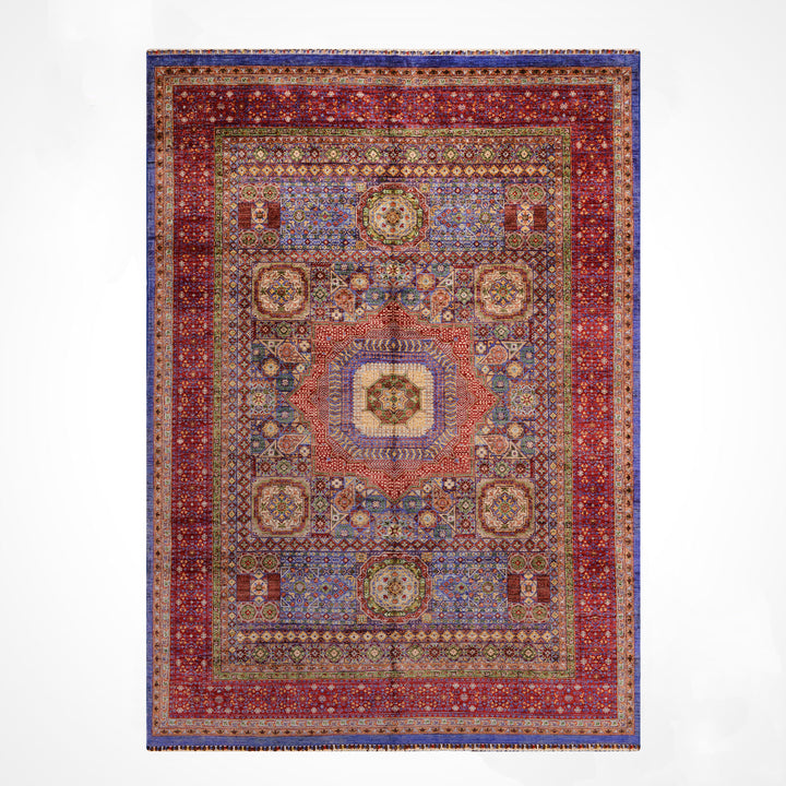 Memlük Orijinal El Dokuması Kırmızı Kök Boya Yün Halı 210x300 6.30 Metrekare - 7x10 ft