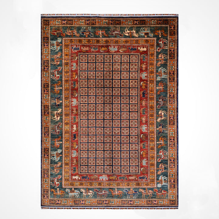 Pazırık Orijinal El Dokuması Multi Kök Boya Yün Halı 174x259 4.51 Metrekare - 5x7 ft