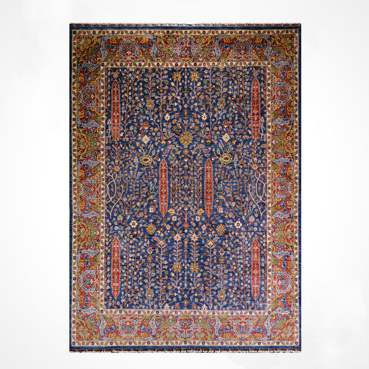 Haris Hayat Ağacı Orijinal El Dokuması Multi Kök Boya Yün Halı 251x314 7.88 Metrekare - 8x10 ft