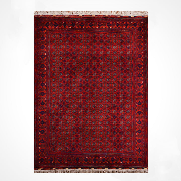 Afgan Halısı Bilcik Buhara Orijinal El Dokuması Kök Boya Yün 173x238 4.12 Metrekare - 5x7 ft