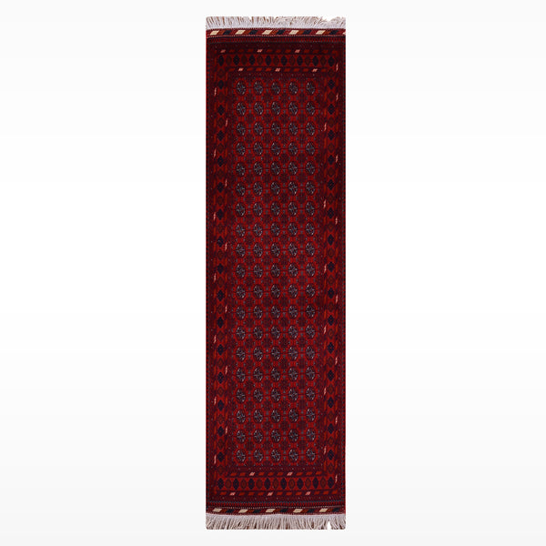 Afgan Halısı Yolluk Bilcik Buhara Orijinal El Dokuması Kök Boya Yün 0.79x199 1.57 Metrekare - 3x7 ft