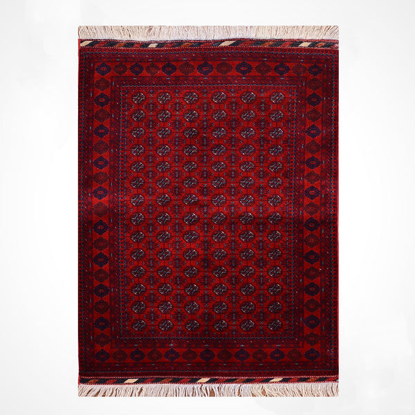 Afgan Halısı Bilcik Buhara Orijinal El Dokuması Kök Boya Yün 100x150 1.5 Metrekare - 3x5 ft