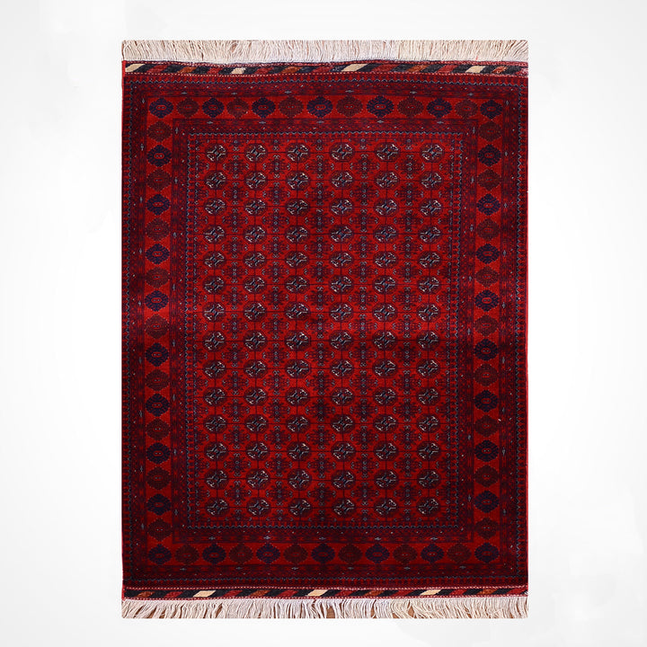 Afgan Halısı Bilcik Buhara Orijinal El Dokuması Kök Boya Yün 100x150 1.5 Metrekare - 3x5 ft