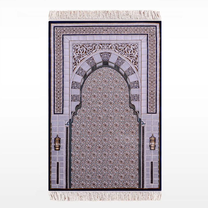 İran Seccade Gri - Koyu Mavi 0.80x125 1 Metrekare Namazlık - 2x4 ft