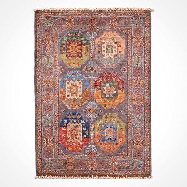 Veziri Orijinal El Dokuması Antrasit Kök Boya Yün Halı 101x153 1.55 Metrekare - 3x5 ft