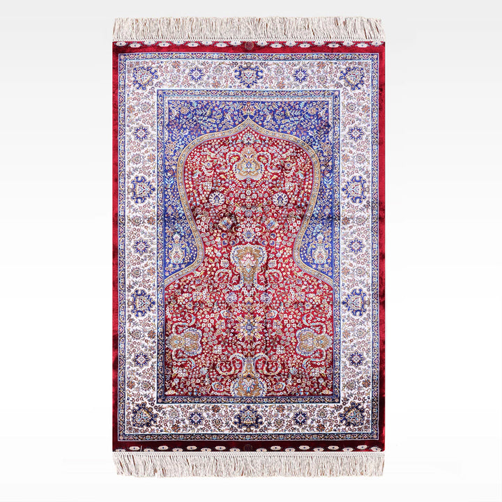 İran Bordo - Krem Seccade 0.80x125 1 Metrekare Namazlık - 2x4 ft