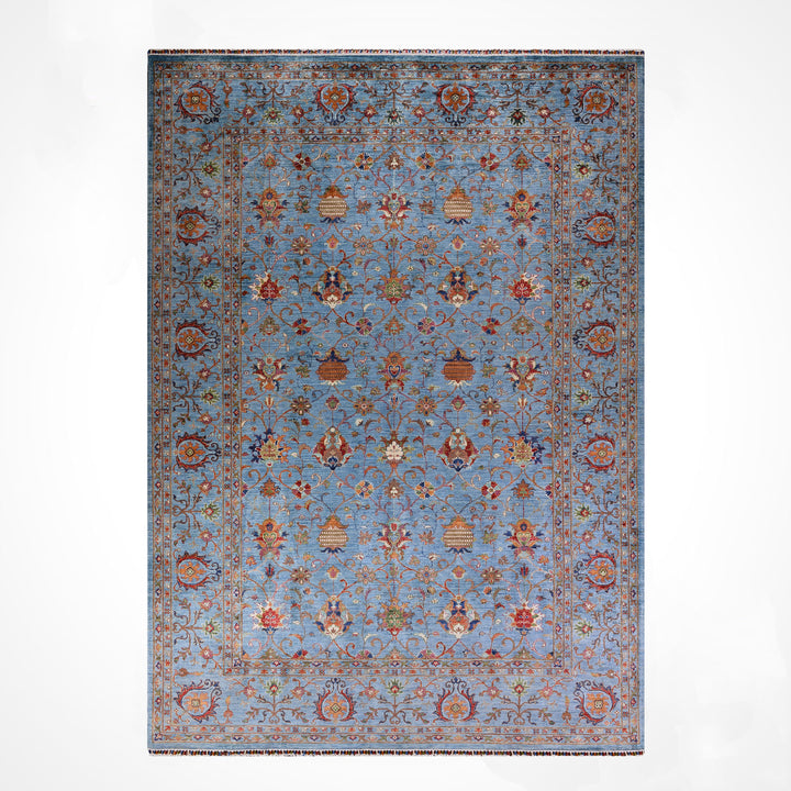 Sultani Binbirgece Orijinal El Dokuması Mavi Kök Boya Yün Halı 269x363 9.76 Metrekare - 9x12 ft