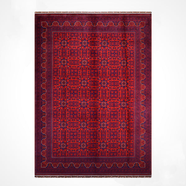 Afgan Halısı Hamyap Orijinal El Dokuması Kök Boya Yün 200x300 6 Metrekare - 7x10 ft
