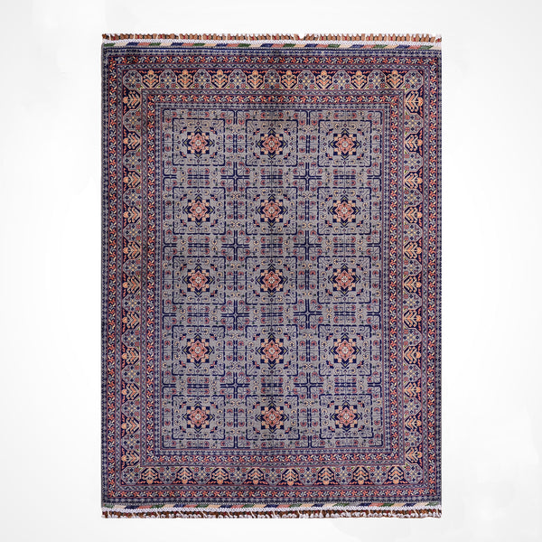 Afgan Halısı Hamyap Orijinal El Dokuması Kök Boya Yün 151x195 2.94 Metrekare - 5x6 ft