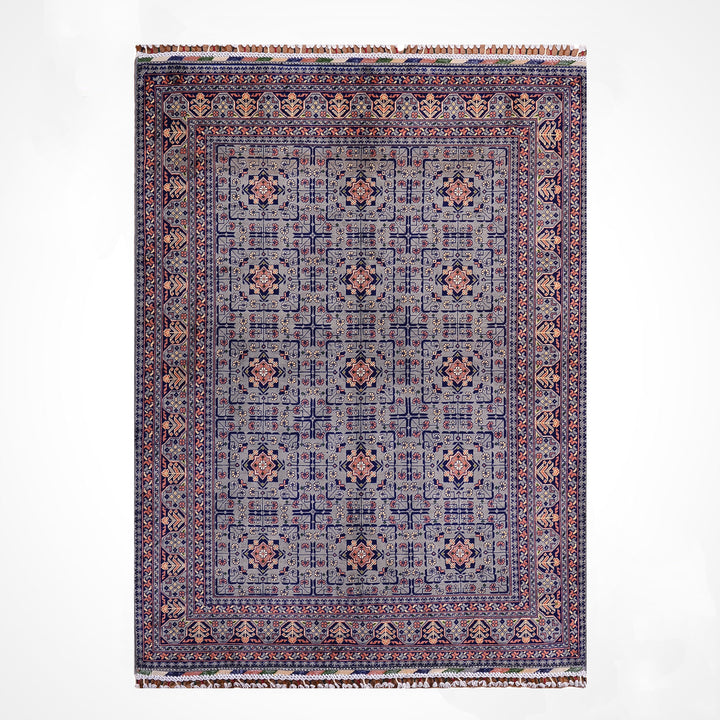 Afgan Halısı Hamyap Orijinal El Dokuması Kök Boya Yün 151x195 2.94 Metrekare - 5x6 ft