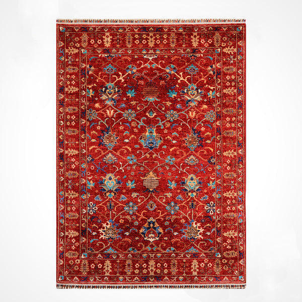 Sultani Binbirgece Orijinal El Dokuması Kırmızı Kök Boya Yün Halı 149x202 3.01 Metrekare - 5x6 ft