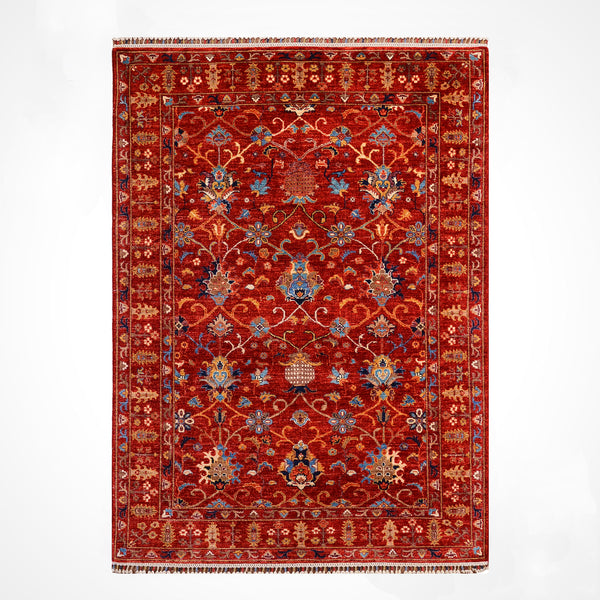 Sultani Binbirgece Orijinal El Dokuması Kırmızı Kök Boya Yün Halı 150x198 2.97 Metrekare - 5x6 ft