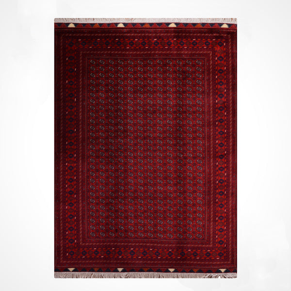 Afgan Halısı Bilcik Buhara Orijinal El Dokuması Kök Boya Yün 197x282 5.56 Metrekare - 7x10 ft