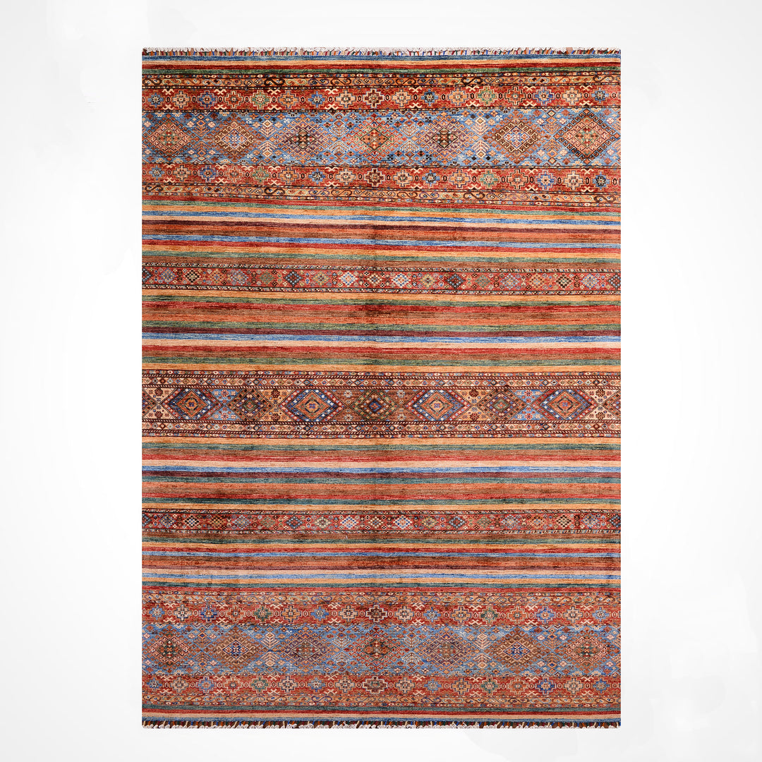 Khorjin Orijinal El Dokuması Multi Kök Boya Yün Halı 203x314 6.37 Metrekare - 7x10 ft