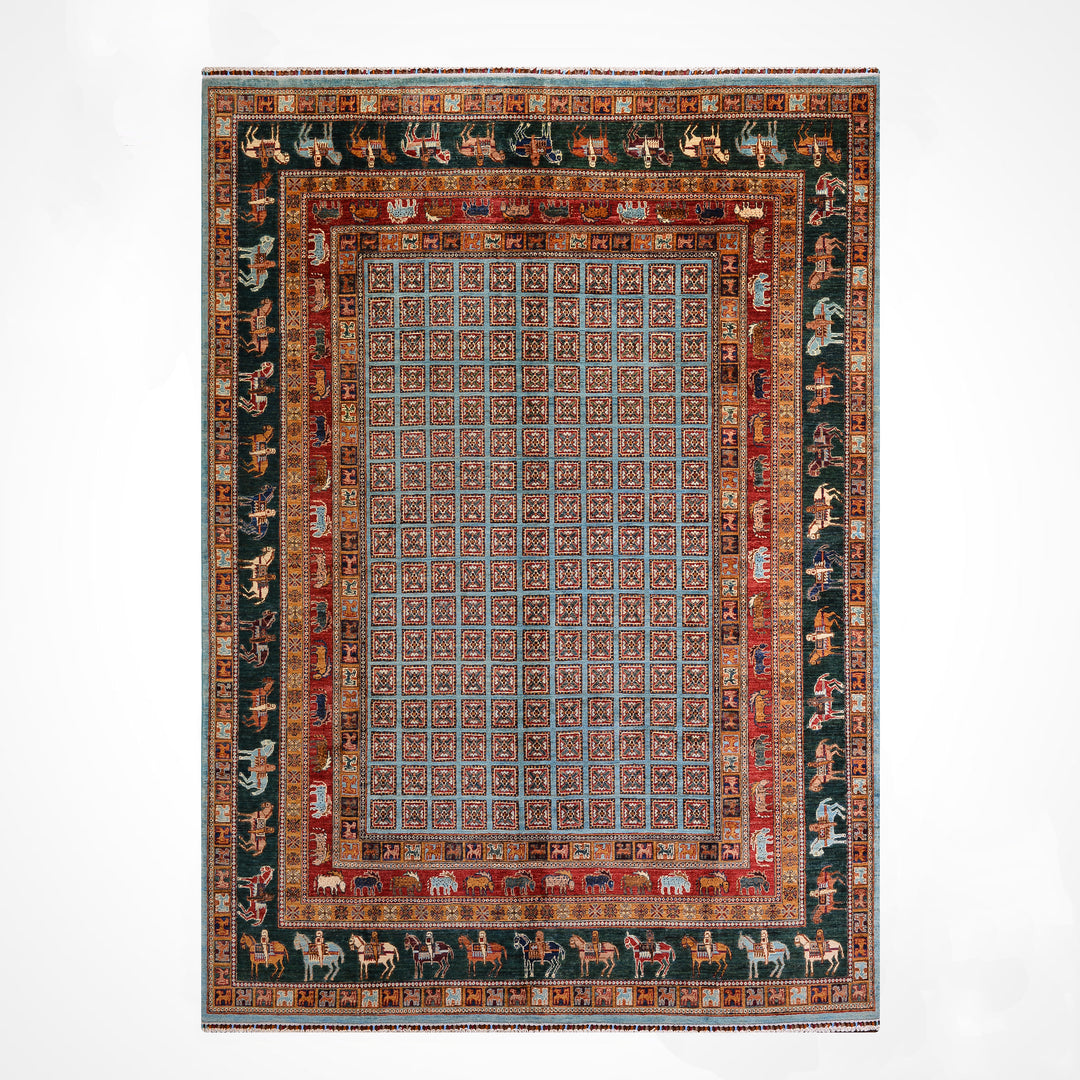Pazırık Orijinal El Dokuması Multi Kök Boya Yün Halı 251x291 7.30 Metrekare - 8x10 ft