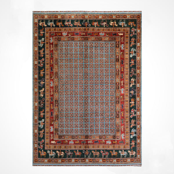 Pazırık Orijinal El Dokuması Multi Kök Boya Yün Halı 251x291 7.30 Metrekare - 8x10 ft
