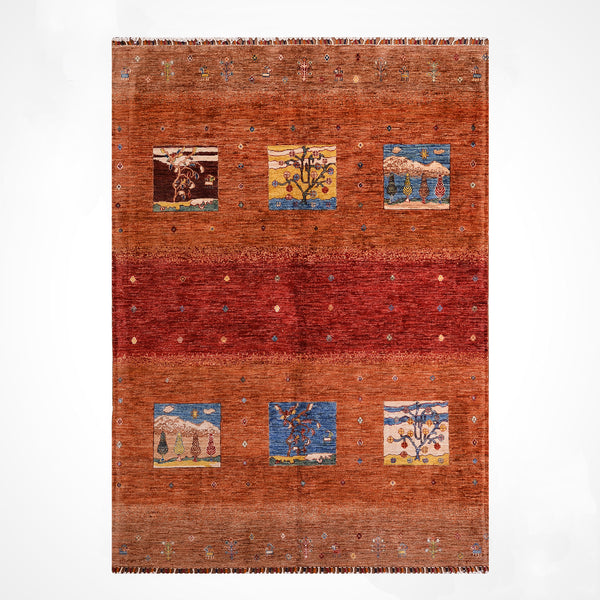 Khorjin Orijinal El Dokuması Multi Kök Boya Yün Halı 169x234 3.95 Metrekare - 5x8 ft