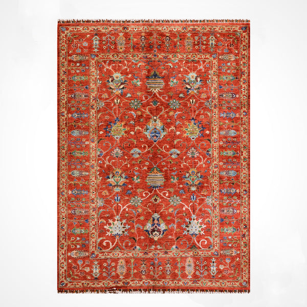 Sultani Binbirgece Orijinal El Dokuması Kırmızı Kök Boya Yün Halı 179x235 4.21 Metrekare - 5x8 ft
