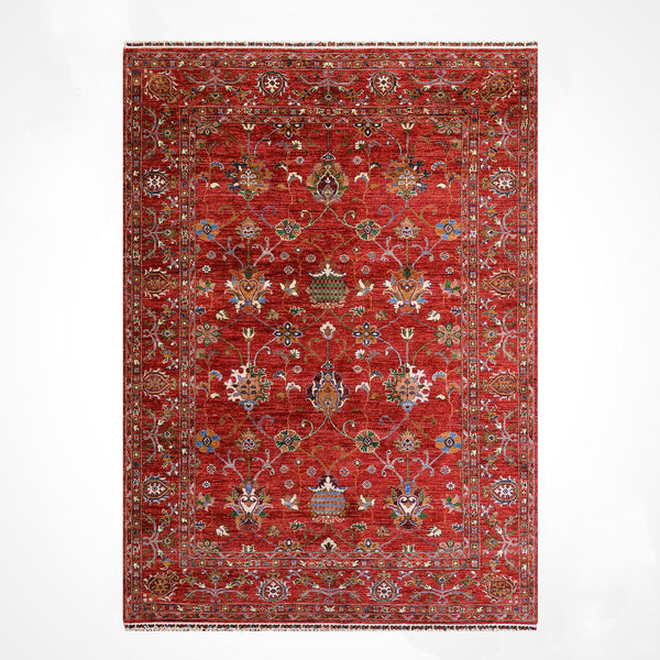 Sultani Binbirgece Orijinal El Dokuması Kırmızı Kök Boya Yün Halı 175x239 4.18 Metrekare - 5x8 ft