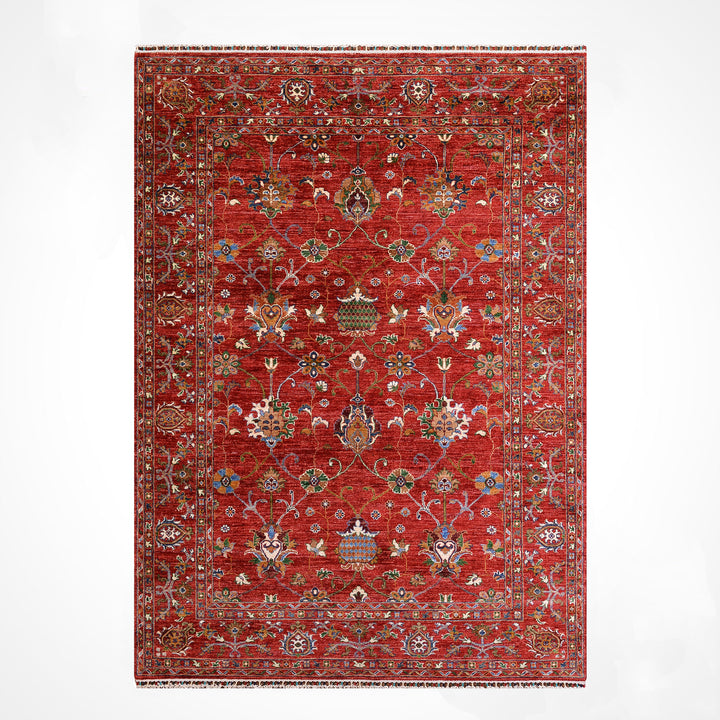 Sultani Binbirgece Orijinal El Dokuması Kırmızı Kök Boya Yün Halı 175x239 4.18 Metrekare - 5x8 ft
