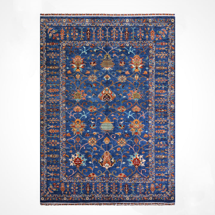 Sultani Binbirgece Orijinal El Dokuması Lacivert Kök Boya Yün Halı 176x246 4.33 Metrekare - 5x8 ft