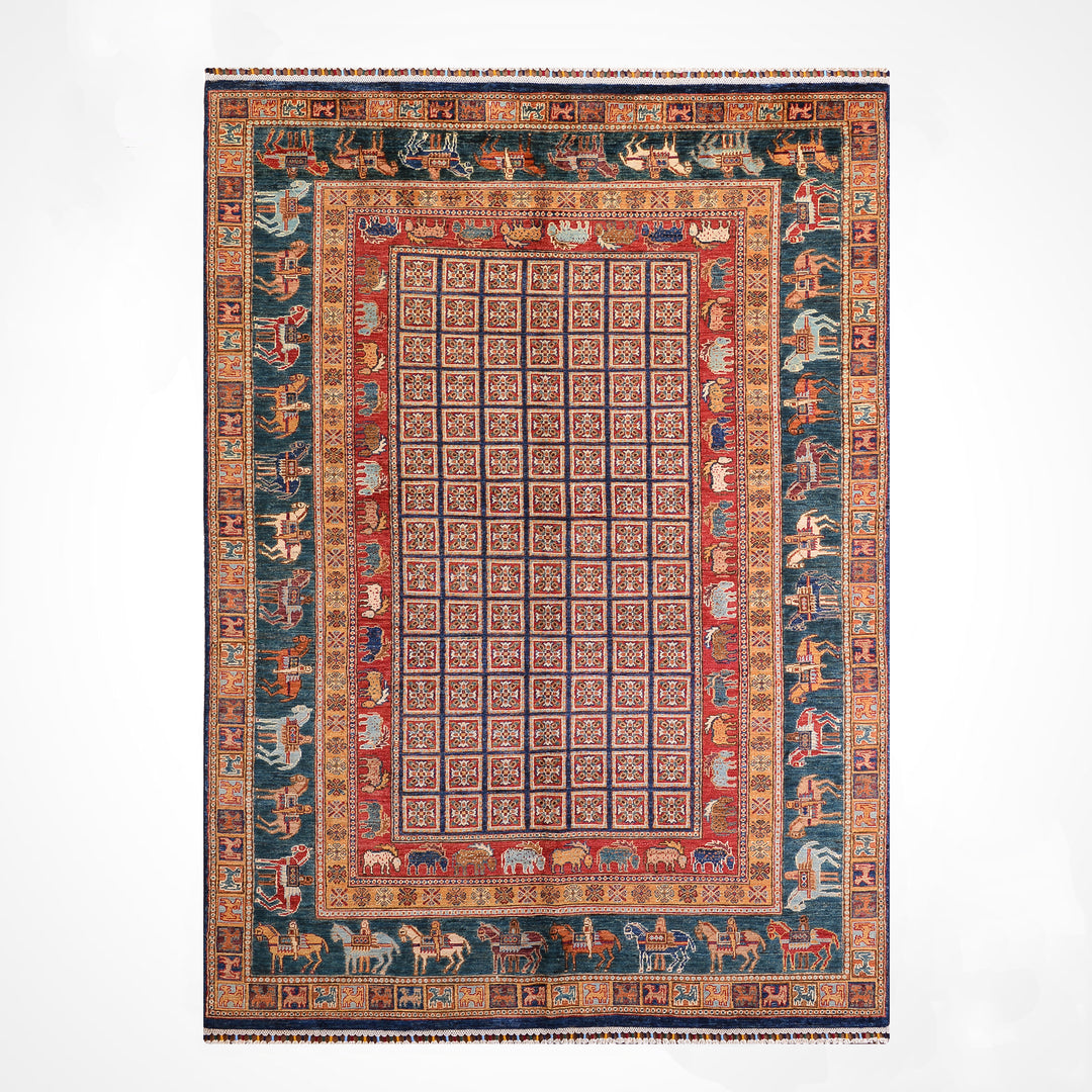 Pazırık Orijinal El Dokuması Multi Kök Boya Yün Halı 168x264 4.44 Metrekare - 5x7 ft