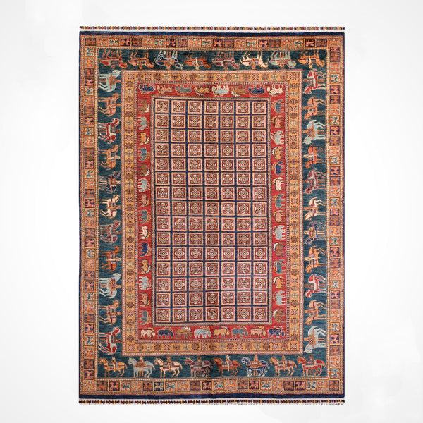 Pazırık Orijinal El Dokuması Multi Kök Boya Yün Halı 168x264 4.44 Metrekare - 5x7 ft