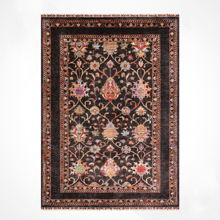 Sultani Binbirgece Orijinal El Dokuması Acı Kahverengi Kök Boya Yün Halı 149x201 2.99 Metrekare - 5x6 ft