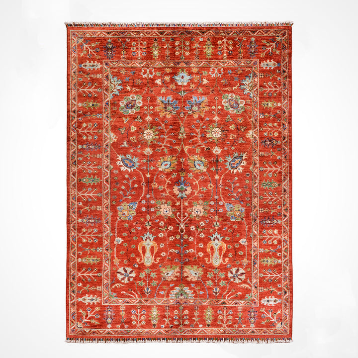 Sultani Binbirgece Orijinal El Dokuması Kırmızı Kök Boya Yün Halı 174x249 4.33 Metrekare - 5x8 ft