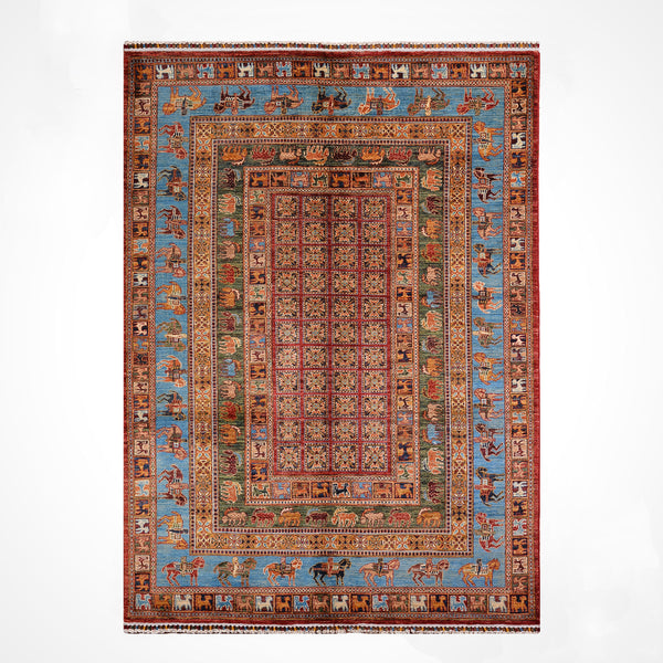 Pazırık Orijinal El Dokuması Multi Kök Boya Yün Halı 175x240 4.20 Metrekare - 5x8 ft